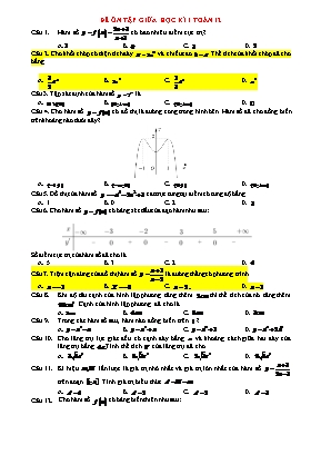 Đề ôn tập Giữa học kì 1 môn Toán Lớp 12